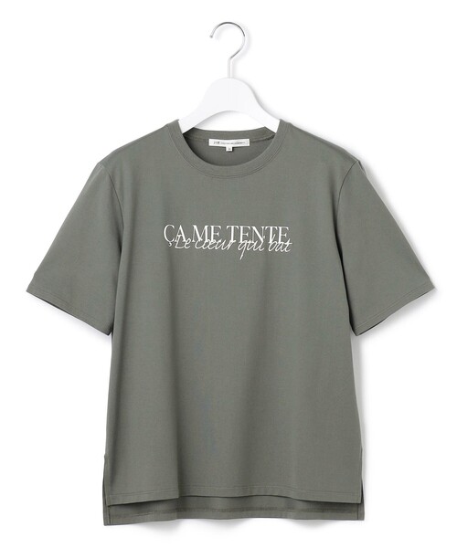 23区 L(ニジュウサンクオオキイサイズ)の「【洗える】CA ME TENTE ロゴ TEE(Tシャツ/カットソー・レディース・サックスブルー系/ホワイト系/カーキ系/ブラック系・46/44/48)」の18枚目の写真
