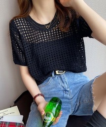 【 B'day / ビーデー 】クロシェニットサマーニットトップス
