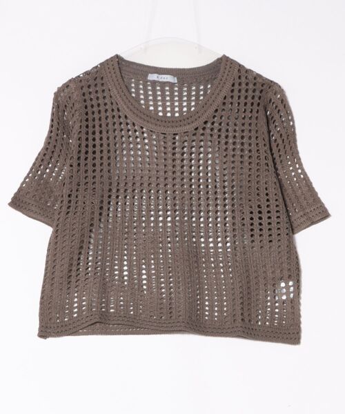 B'day(ビーデイ)の「【 B'day / ビーデー 】クロシェニットサマーニットトップス(Tシャツ/カットソー・レディース・ブラウン/オフホワイト/ブラック/ホワイト・FREE)」の12枚目の写真