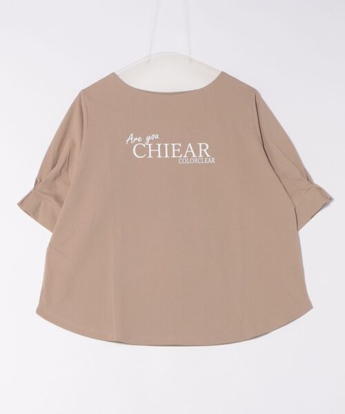 BELLUNA PLUS（ベルーナ）の「汗ジミ対策！袖タック使いロゴプルオーバー（Tシャツ/カットソー・レディース・ブラック/オフホワイト/ブルー/ベージュ・MEDIUM/LARGE/X-LARGE）」の3枚目の写真