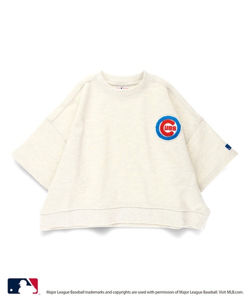 MLB（メジャーリーグベースボール）の「【MLB/Major League Baseball】ゆったりシルエット7分袖スウェットTシャツ（スウェット・キッズ・キナリ/ベージュ/ネイビー・100/90/120/130/110/150/140）」の4枚目の写真