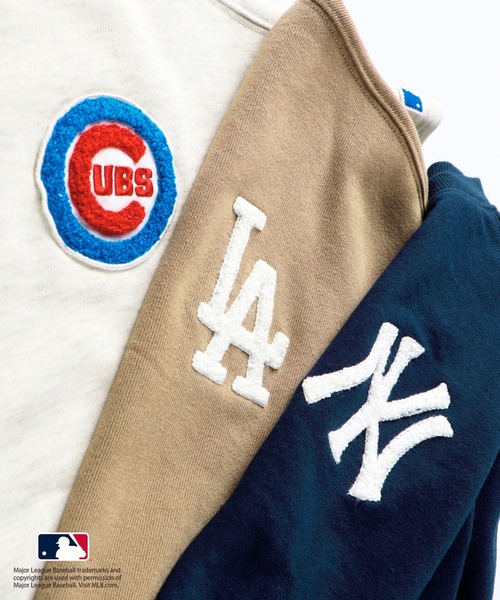 MLB（メジャーリーグベースボール）の「【MLB/Major League Baseball】ゆったりシルエット7分袖スウェットTシャツ（スウェット・キッズ・キナリ/ベージュ/ネイビー・100/90/120/130/110/150/140）」の7枚目の写真