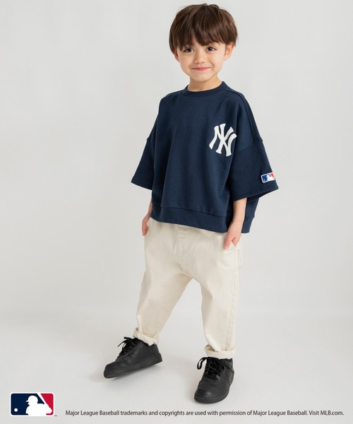 MLB（メジャーリーグベースボール）の「【MLB/Major League Baseball】ゆったりシルエット7分袖スウェットTシャツ（スウェット・キッズ・キナリ/ベージュ/ネイビー・100/90/120/130/110/150/140）」の13枚目の写真