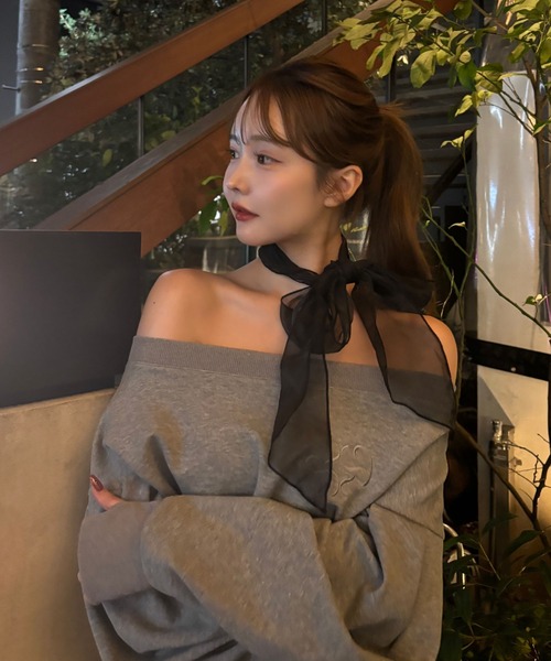SOLA（ソラ）の「volume sleeve sweatshirts（スウェット・レディース・オフホワイト/グレー・FREE）」の9枚目の写真