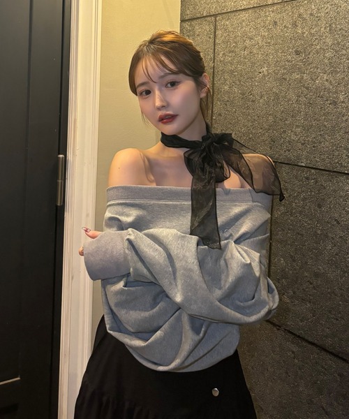SOLA（ソラ）の「volume sleeve sweatshirts（スウェット・レディース・オフホワイト/グレー・FREE）」の10枚目の写真