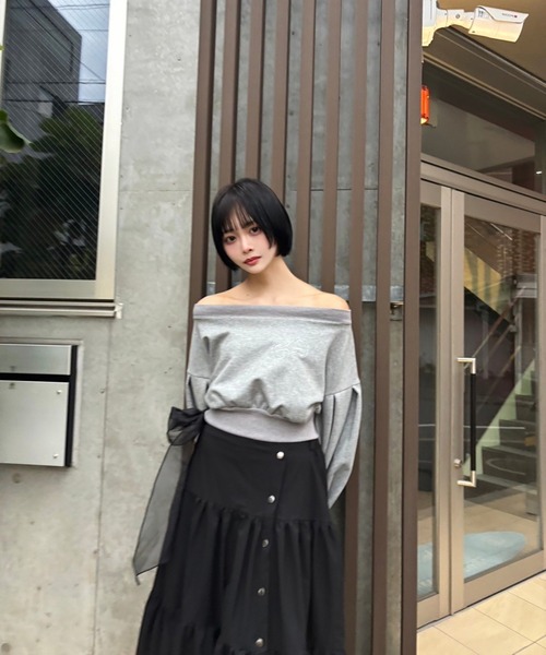 SOLA（ソラ）の「volume sleeve sweatshirts（スウェット・レディース・オフホワイト/グレー・FREE）」の20枚目の写真