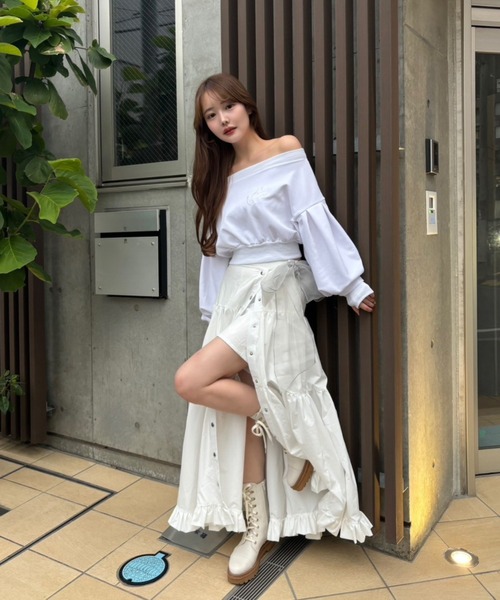 SOLA（ソラ）の「volume sleeve sweatshirts（スウェット・レディース・オフホワイト/グレー・FREE）」の15枚目の写真