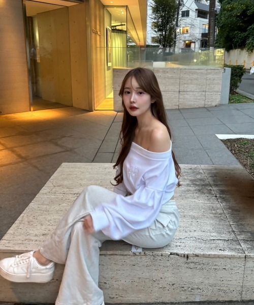 SOLA（ソラ）の「volume sleeve sweatshirts（スウェット・レディース・オフホワイト/グレー・FREE）」の13枚目の写真
