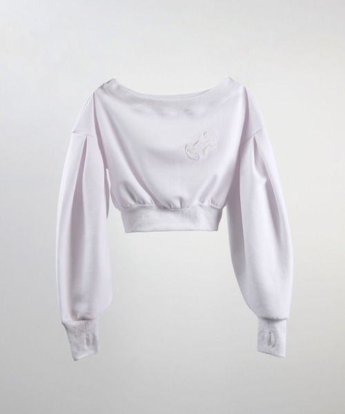 SOLA（ソラ）の「volume sleeve sweatshirts（スウェット・レディース・オフホワイト/グレー・FREE）」の4枚目の写真