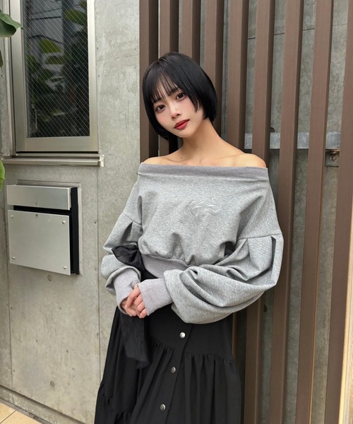 SOLA（ソラ）の「volume sleeve sweatshirts（スウェット・レディース・オフホワイト/グレー・FREE）」の19枚目の写真