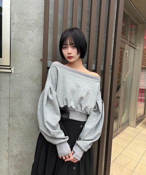 SOLA（ソラ）の「volume sleeve sweatshirts（スウェット・レディース・オフホワイト/グレー・FREE）」の22枚目の写真