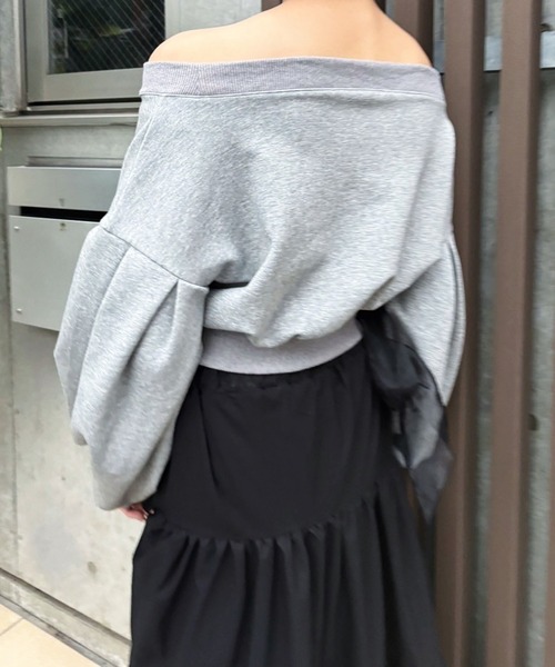 SOLA（ソラ）の「volume sleeve sweatshirts（スウェット・レディース・オフホワイト/グレー・FREE）」の21枚目の写真