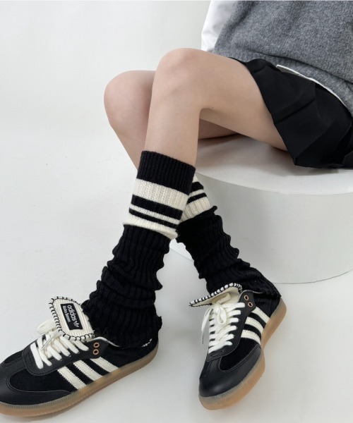 almo（アルモ）の「【LAMPOON】ラインレッグウォーマー（レッグウォーマー・レディース・グレー/ブラック/ホワイト・FREE）」の7枚目の写真