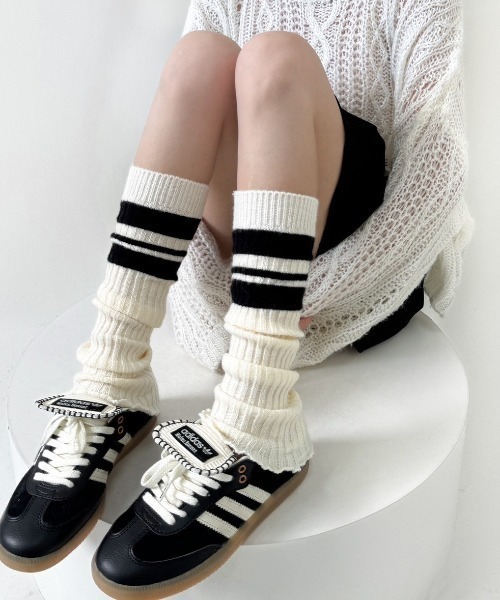 almo（アルモ）の「【LAMPOON】ラインレッグウォーマー（レッグウォーマー・レディース・グレー/ブラック/ホワイト・FREE）」の11枚目の写真