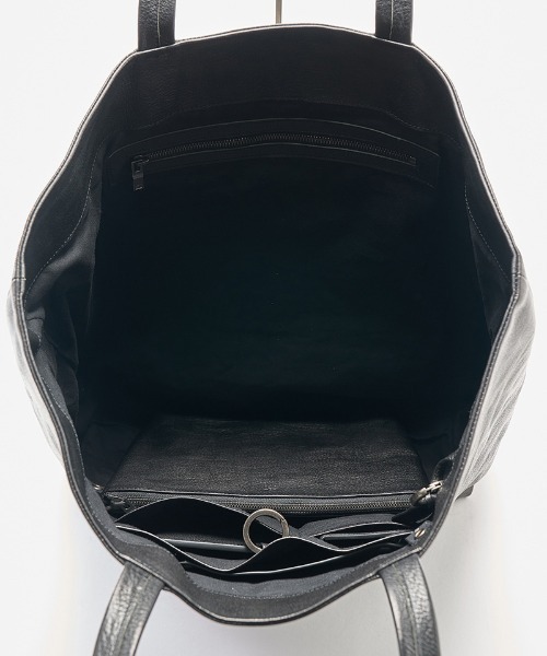wjk（ダヴルジェイケイ）の「mko12782-KOBE LEATHER big tote bag ビッグトートバッグ（トートバッグ・メンズ・ブラック・FREE）」の6枚目の写真