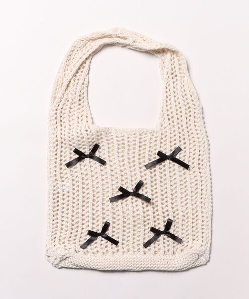 apres jour（アプレジュール）の「【apres jour×ARIAZ】透かし編みリボントートバッグ（トートバッグ・レディース・アイボリー・FREE）」の5枚目の写真