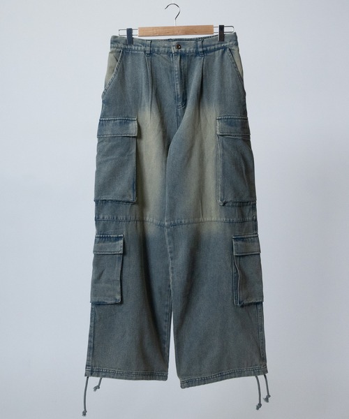 JOHN'S CLOSET（ジョンズクローゼット）の「【t】ブラストオーバーダイ メニーポケット カーゴパンツ（カーゴパンツ・メンズ・チャコールグレー/ブルー/ブラック/ネイビー・LARGE/MEDIUM）」の4枚目の写真