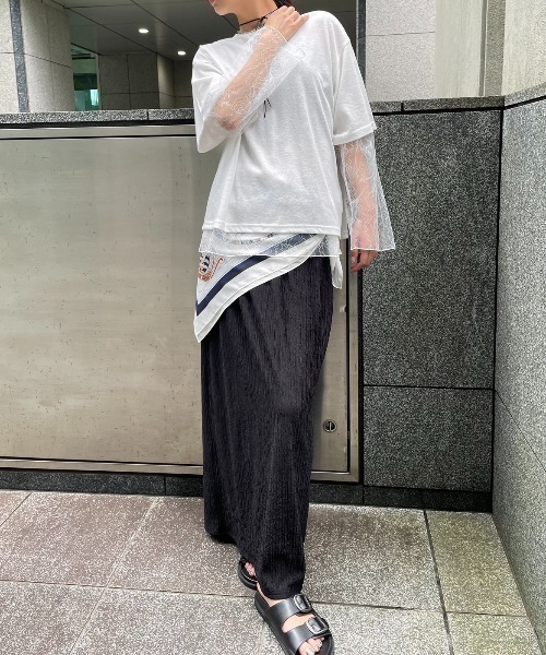 AIC.(エーアイシー)の「バックスリットスラブTシャツ(Tシャツ/カットソー・レディース・オフホワイト/チャコールグレー・FREE)」の9枚目の写真