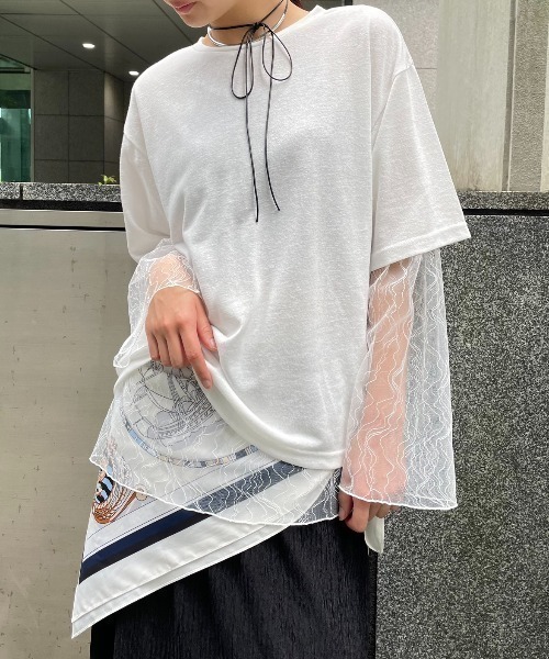 AIC.(エーアイシー)の「バックスリットスラブTシャツ(Tシャツ/カットソー・レディース・オフホワイト/チャコールグレー・FREE)」の7枚目の写真