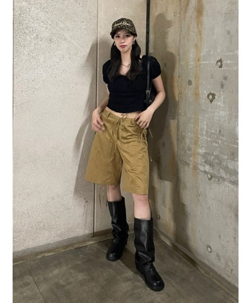 SLY（スライ）の「PUFF SLEEVE GATHER CUT TOPS パフスリーブ ギャザー カット トップス（Tシャツ/カットソー・レディース・ブラック/ホワイト・FREE）」の16枚目の写真