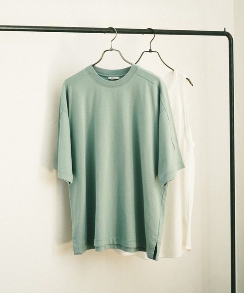 BAYFLOW（ベイフロー）の「[セットでお得!]インレイレイヤード半袖Tシャツ（Tシャツ/カットソー・メンズ・チャコール/グリーン/カーキ/ナチュラル・MEDIUM/LARGE）」の4枚目の写真