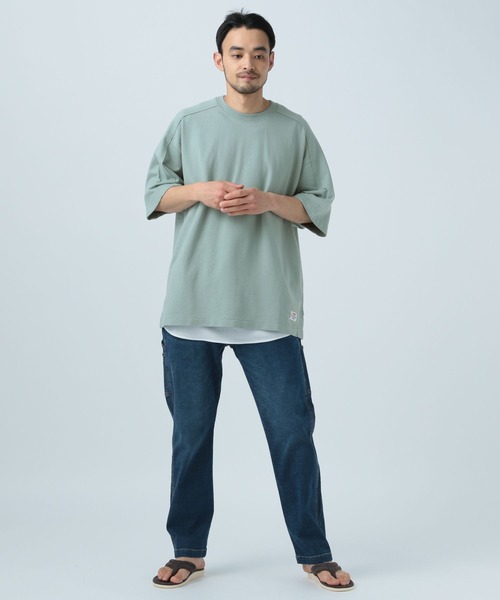 BAYFLOW（ベイフロー）の「[セットでお得!]インレイレイヤード半袖Tシャツ（Tシャツ/カットソー・メンズ・チャコール/グリーン/カーキ/ナチュラル・MEDIUM/LARGE）」の5枚目の写真