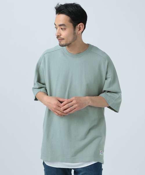 BAYFLOW（ベイフロー）の「[セットでお得!]インレイレイヤード半袖Tシャツ（Tシャツ/カットソー・メンズ・チャコール/グリーン/カーキ/ナチュラル・MEDIUM/LARGE）」の6枚目の写真