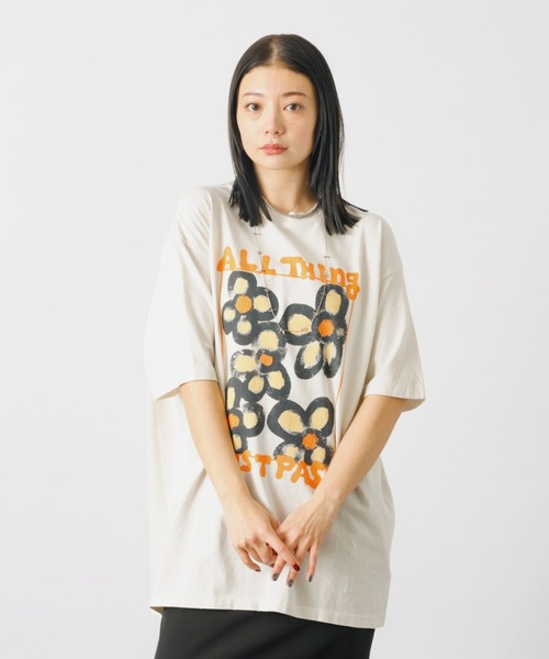 KURO(クロ)の「【KURO/クロ】ANYTHING FLOWER Tシャツ/日本製【WEB限定】(Tシャツ/カットソー・レディース・ブラック/ホワイト・フリー)」の10枚目の写真
