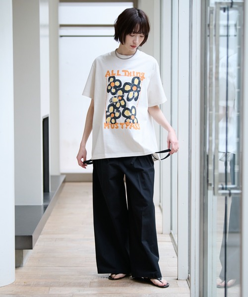 KURO/クロ】ANYTHING FLOWER Tシャツ/日本製【WEB限定】（T