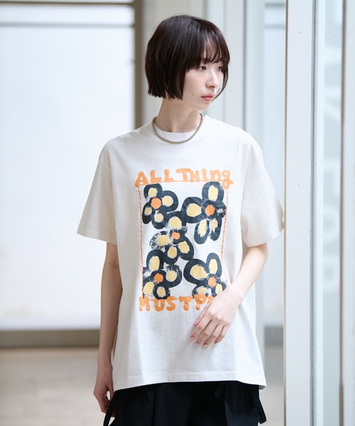 tシャツ 「KURO/クロ」ANYTHING FLOWER Tシャツ/日本製「WEB限定」 レディース メンズ KURO/クロ】ANYTHING FLOWER Tシャツ/日本製【WEB限定】（T
