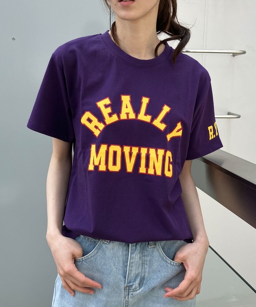 GLAMOROUS JANE(グラマラスジェーン)の「フロントプリントTシャツ(Tシャツ/カットソー・レディース・ブラック/オフホワイト/パープル・M)」の1枚目の写真