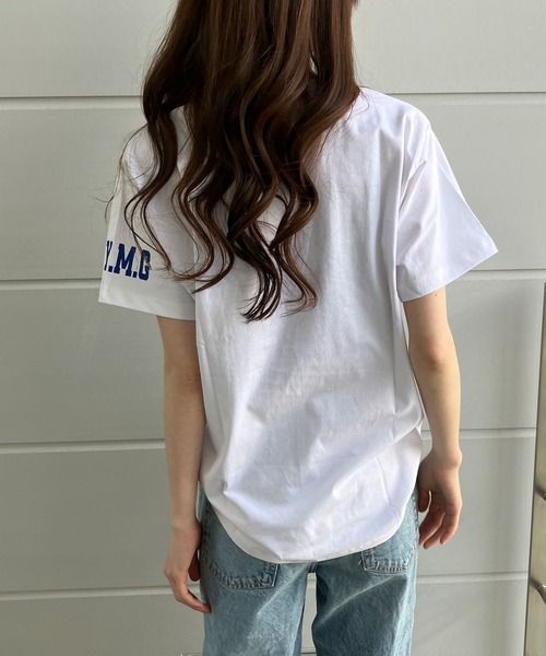 GLAMOROUS JANE(グラマラスジェーン)の「フロントプリントTシャツ(Tシャツ/カットソー・レディース・ブラック/オフホワイト/パープル・M)」の6枚目の写真