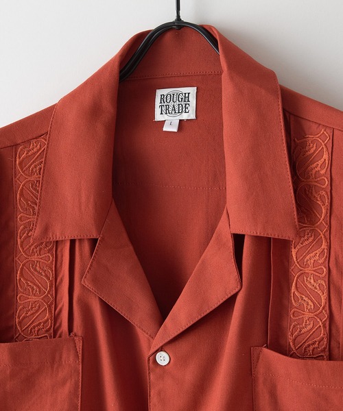 ROUGH TRADE（ラフトレード）の「【ROUGH TRADE/ラフトレード】麻 レーヨン キューバシャツ（シャツ/ブラウス・メンズ・ワイン/ブルー/アイボリー/マスタード・LARGE/MEDIUM）」の10枚目の写真