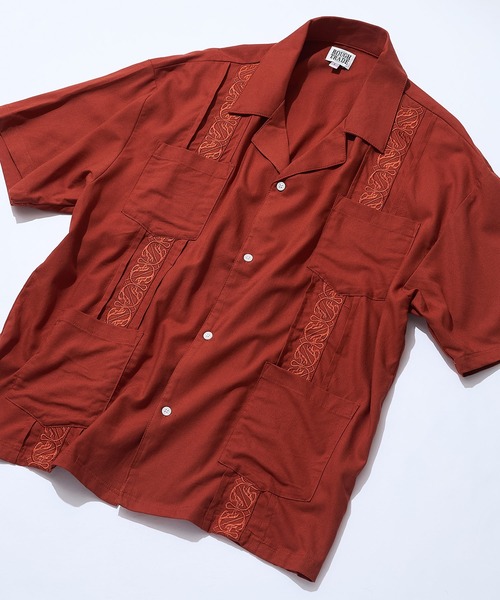 新品 キューバカラーシャツ　まつひま セール】【ROUGH TRADE/ラフトレード】麻 レーヨン キューバ