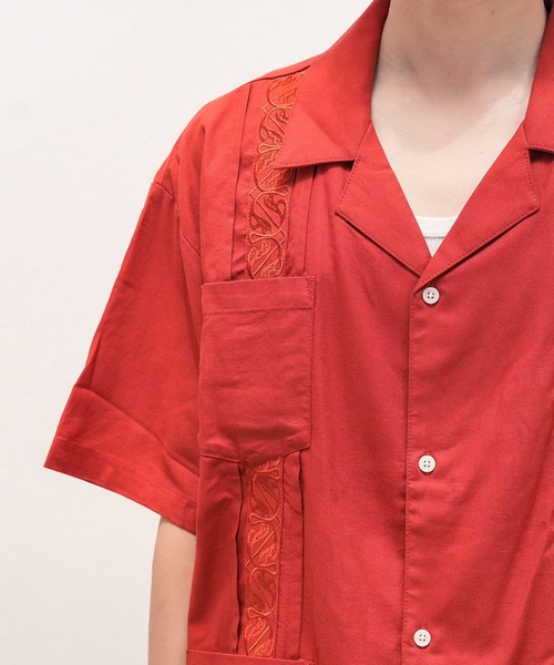 ROUGH TRADE（ラフトレード）の「【ROUGH TRADE/ラフトレード】麻 レーヨン キューバシャツ（シャツ/ブラウス・メンズ・ワイン/ブルー/アイボリー/マスタード・LARGE/MEDIUM）」の16枚目の写真