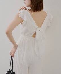 バックリボンフリルコンビネゾン