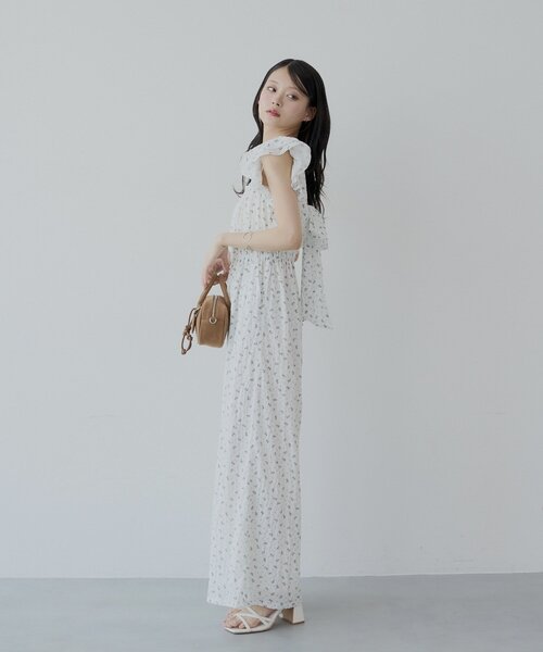 Chico（チコ）の「バックリボンフリルコンビネゾン（つなぎ/オールインワン・レディース・ホワイト/ブラック/ホワイト系その他2・FREE）」の5枚目の写真