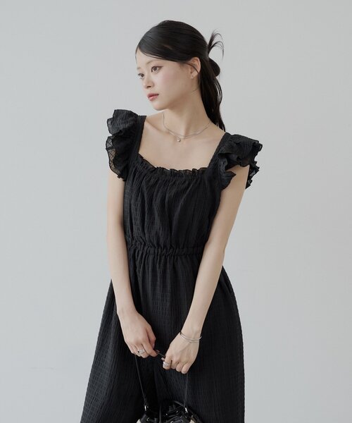 セール】バックリボンフリルコンビネゾン（つなぎ