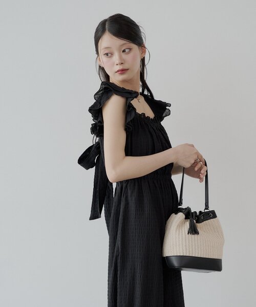 Andequal アンドコール リボンショルダーコンビネゾン 中古・古着通販】andequal (アンドコール) ribbon shoulder