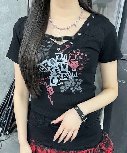 Figments（フィグメンツ）の「パンクロゴＴ（Tシャツ/カットソー・レディース・ホワイト/ブラック・FREE）」の4枚目の写真