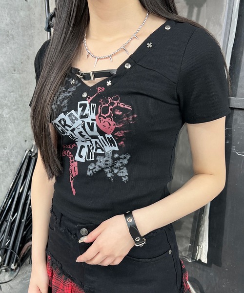 Figments（フィグメンツ）の「パンクロゴＴ（Tシャツ/カットソー・レディース・ホワイト/ブラック・FREE）」の5枚目の写真