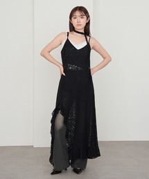 RAY CASSIN | 【チェック/レース】裾フリルラウンドキャミワンピース(ワンピース)