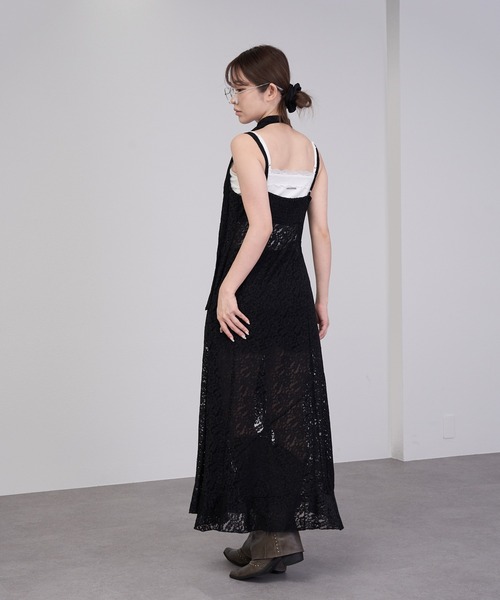 RAY CASSIN（レイカズン）の「【チェック/レース】裾フリルラウンドキャミワンピース（ワンピース・レディース・ブラック系その他/ホワイト系その他2/ブラック系その他2/ホワイト系その他・FREE）」の21枚目の写真