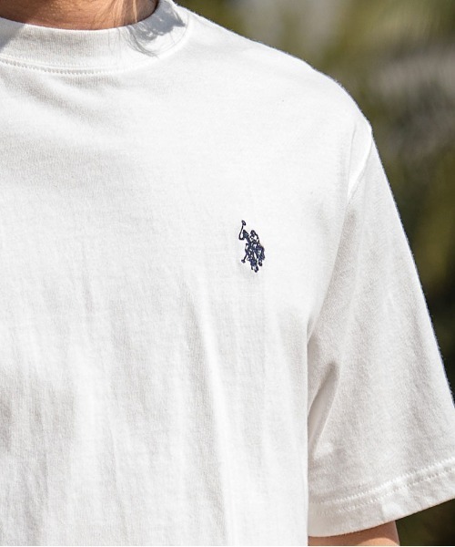 U.S. POLO ASSN.(ユーエスポロアッスン)の「『U.S. POLO ASSN/ユーエスポロアッスン』クルーネック半袖Tシャツ(Tシャツ/カットソー・メンズ・ダークブラウン/ネイビー/サーモンピンク/ブラック×ホワイト/オフホワイト/ダークグリーン/キャメル・L/M)」の10枚目の写真