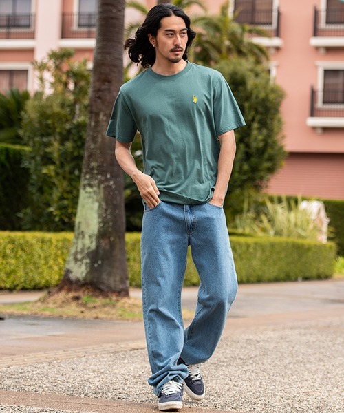 U.S. POLO ASSN.(ユーエスポロアッスン)の「『U.S. POLO ASSN/ユーエスポロアッスン』クルーネック半袖Tシャツ(Tシャツ/カットソー・メンズ・ダークブラウン/ネイビー/サーモンピンク/ブラック×ホワイト/オフホワイト/ダークグリーン/キャメル・L/M)」の18枚目の写真