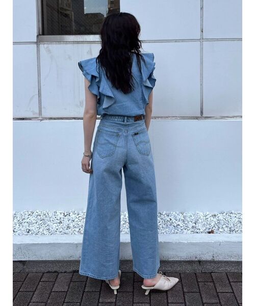 Lee（リー）の「【Leeコラボ】ハイライズセミワイドパンツ（デニムパンツ・レディース・オフホワイト/ブルー/インディゴブルー・SMALL/MEDIUM）」の20枚目の写真