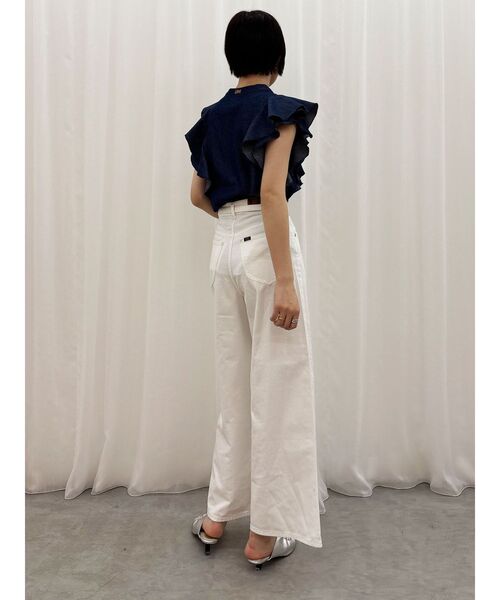 Lee（リー）の「【Leeコラボ】ハイライズセミワイドパンツ（デニムパンツ・レディース・オフホワイト/ブルー/インディゴブルー・SMALL/MEDIUM）」の11枚目の写真