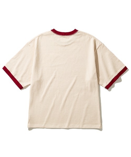【TANSANMAGNESIUM】tansan Applique Ringer TeeリンガーTシャツ Men's Ringer Tee Athletic Sport Shirt - Two Tone Color