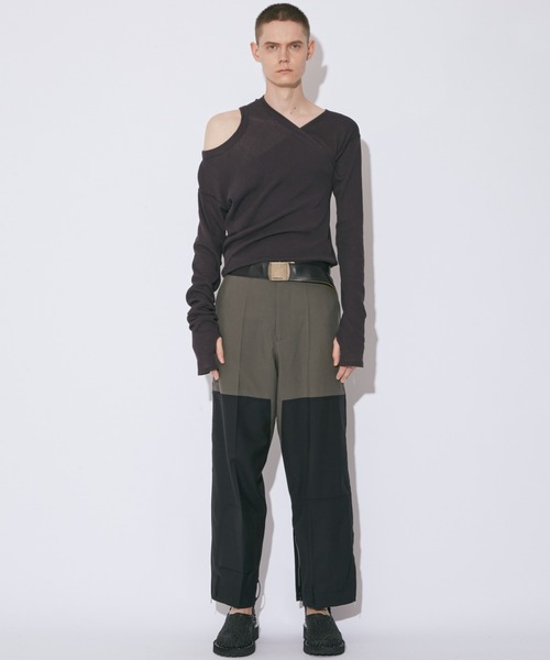 beautiful people(ビューティフルピープル)の「double-end light wool tropical pants(その他パンツ・レディース・カーキ/ブラック・38)」の9枚目の写真