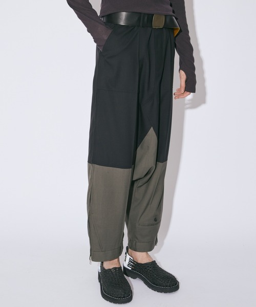 beautiful people(ビューティフルピープル)の「double-end light wool tropical pants(その他パンツ・レディース・カーキ/ブラック・38)」の8枚目の写真